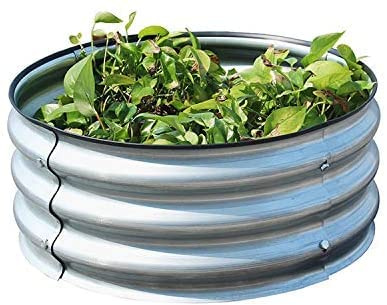 The Shopfitting Shop Jardinière ronde surélevée galvanisée pour potager et herbes aromatiques Diamètre 60 cm Hauteur 32 cm