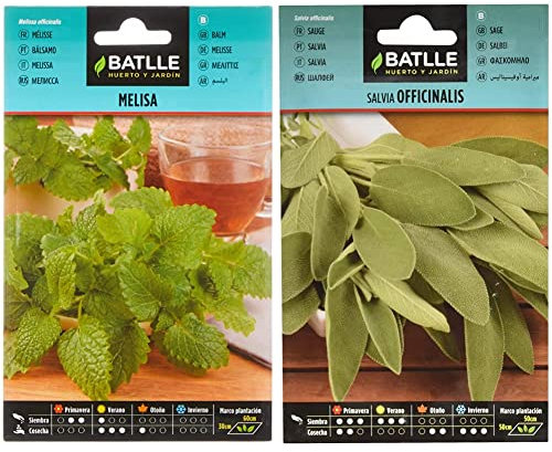 Semillas Batlle - Semillas - Melissa (Semillas - 60cm) & Salvia OFICINALIS