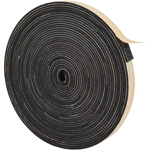 GORGECRAFT 10m*15mm*3mm Joint adhésif pour Porte Fenêtre Noir Bande de Mousse Auto adhésive Joint Isolation en Mousse Caoutchouc Multi-fonction Coupe vent Calfeutrer Protéger Évier