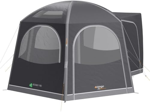 Vango HexAway Pro Air Driveaway Awning | Inflatable AirBeam Campervan Awning - Ripstop 6000mm HH with ColourLok | Storm Straps, Dual Action Pump & Steel Rock Pegs Included (Mid (215-255cm))