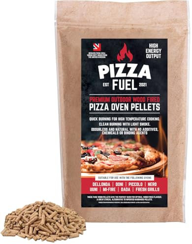 Pellets de Madera para Horno de Pizza de Alta Potencia de 5 kg para Parrillas Dallonda Nero Fresh Uuni Ninja Woodfire y más, Bolsa resellable, Horno de Pizza de leña, Kamado, ahumadores