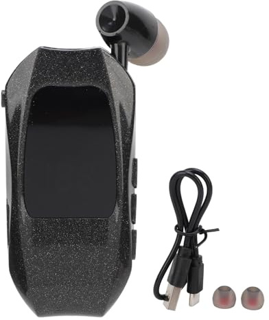 Jectse Retractable Cordless Headset Headphone, Bluetooth V5.3 Stereo Cordless Earpiece Business Headphones, Noise Reduction HandsFree Headset for Computer Phone Tablet (Single Ear)