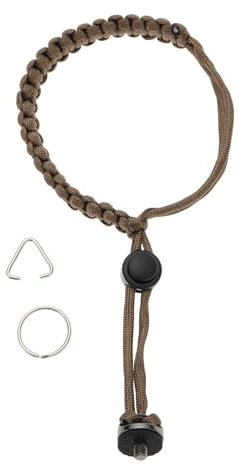 Create idea Cinturino da polso per fotocamera con vite da 1/4 ad anello a D, regolabile, compatibile con Insta 360 X3 Selfie Sticks Action Camera Marrone