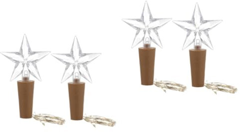 LABRIMP 4stücke Weinflasche Korkenlichter Sterne Form Batteriebetriebene Lichterkette Für Deko Mehrfarbige Lichter Für Partys Hochzeiten Und Feste