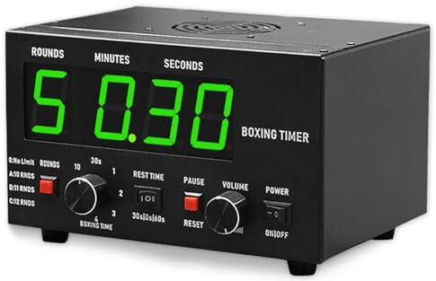 Minuteur d'intervalle de boxe classique professionnel avec affichage LED, son réglable et temps d'entraînement sélectionnable