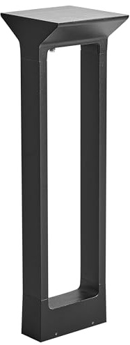 Beliani Lámpara de bolardo de jardín LED moderno farola para sendero 60 cm aluminio negro Malden