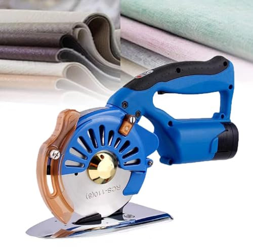 Taglierina Elettrica per Tessuti 100/110/125 Mm, Forbici Rotanti Rotonde per Tagliare Tessuti, 5 velocità Regolabili, Affilatura Automatica, per Cotone, Lana, Lino, Seta, Fibre Chimiche, Moquette