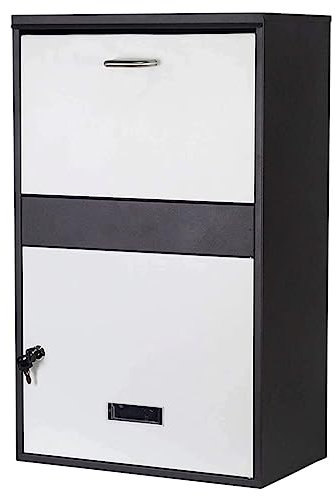 Cassetta Postale Cassetta postale di grandi dimensioni, cassetta postale in metallo impermeabile e antiruggine, cassetta postale indipendente/montata a parete con serratura, cassetta dei pacchi, casse
