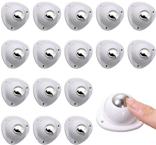 GWAWG Appliance Rollers,16 PCS Mini Castors,Appliance Wheels, Stick on Wheels,for Kitchen Appliances, Furniture, Noise-Free Smooth Roller, Easy Install, No Residue