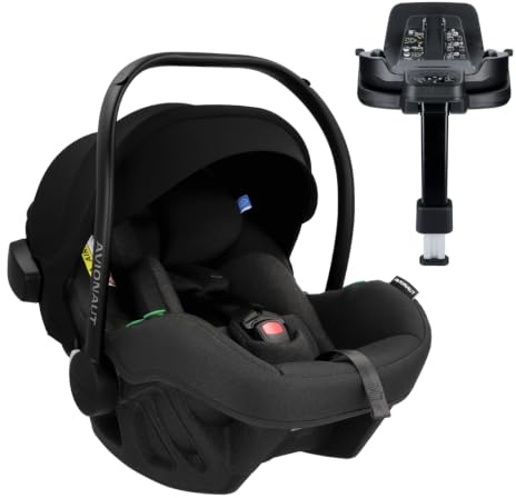 Avionaut Pixel Pro 2.0 C Babyschale – ADAC TEST – Leichtester Kindersitz (0–13 kg, 40–86 cm) – Ergonomisch & AGR-zertifiziert und Base IQ Orbit (Black)