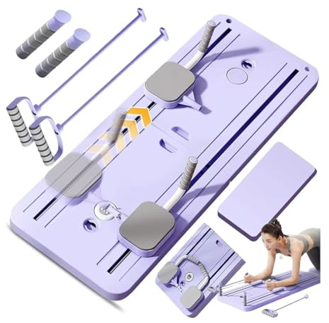 Pilates Board Foldable Reformer Machine with Ab Roller Resistance 6 in 1 for Home Workout Full Body Core Trainer