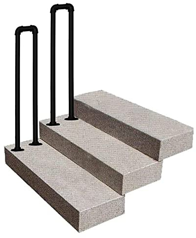 Schwarzes Schmiedeeisen il für Innen- und Außentreppe U-förmiger Veranda-Handlauf für Garten, Terrasse, Balkon, Korridor, Vintage-Design, robust und stilvoll, verschiedene Größen erhältlich