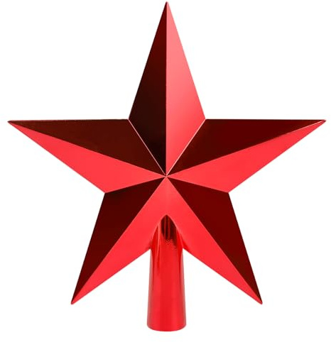 SULOLI Weihnachtsbaum-Stern, rot, rote Weihnachtsbaumspitze für Weihnachtsbaum-Sternspitze