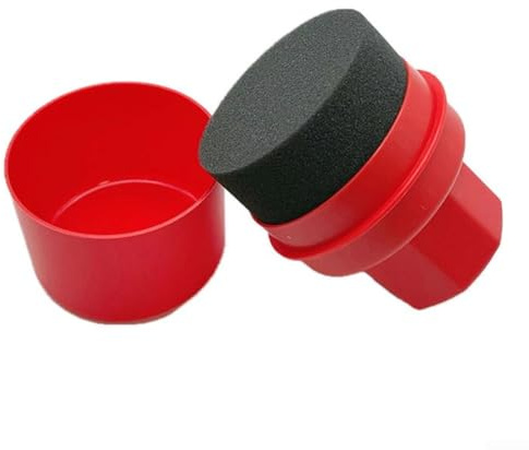 Éponge d'épilation à la cire pour pneus de voiture avec matériau doux et élastique, outil de nettoyage avec prise en main ergonomique et housse de protection pour l'entretien des pneus (bouche plate