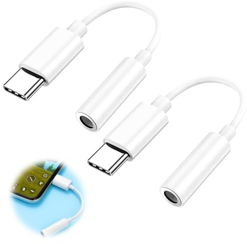 Seefey Lot de 2 Prise Jack USB C 3,5 mm pour i Phone 15/15 Pro/Pro Max/Plus,Adaptateur USBC Jack,câble auxiliaire de Type C pour iPad, Galaxy S23/S23/S22/S21Ultra, MacBook, Note