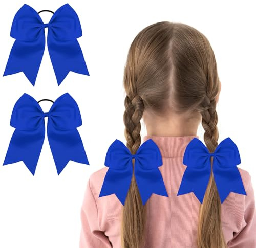 LOPHE Elastici Capelli Bambina, 2PC Accessori Capelli Bambina, Ragazze Coda di Cavall, Set di Accessori per Capelli Decorazioni per Capelli per Festival Foto Puntelli e Daily, Blu Reale (8#)