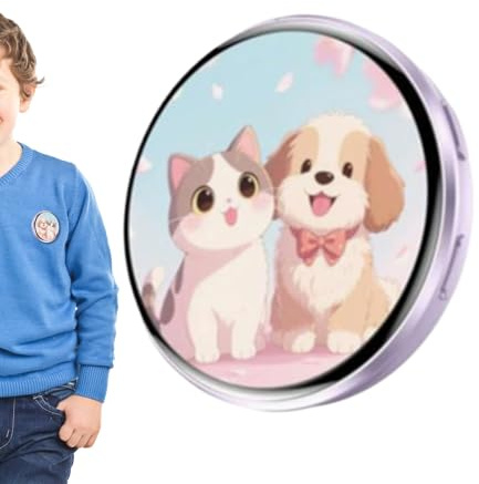 Electrónica - Pantalla Táctil IPS Vestible,Pin con Pantalla para Fotos Digitales | para Viajes Diarios, Vacaciones, Cosplay, Eventos, Coleccionistas, Adolescentes y Adultos