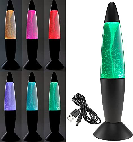 Lampada decorativa Tornado, 37 cm, illuminazione LED e cambiamento di colore, funzionamento a USB, 5 V = o batteria 3 X AA Tornado Gehäuse Schwarz