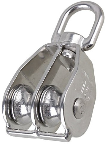 JCBIZ Doppeltem Seilzug Block Edelstahl Heavy Duty Hardware Double Rad drehbar Ausrüstung Lifting Rad Feste Pulley Draht Seil M15
