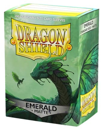 Dragon Shield | Standardgröße Kartenhüllen Matt | 100 Stück – Glatte & Robuste Premium TCG Sleeves | Kompatibel mit Pokémon, Flesh & Blood, One Piece & Magic: The Gathering | Emerald
