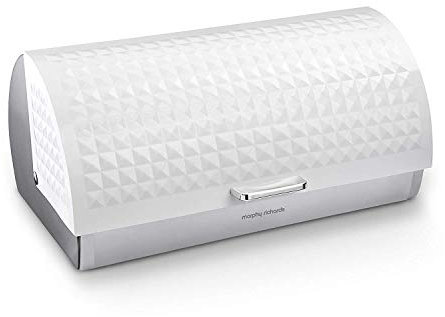 Morphy Richards 978051 Dimensions Roll Top Bread Bin with Stainless Steel Body, White