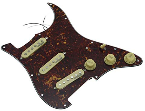 Dopro Loaded Guitar Pickguard with Wilkinson Pickups Prewired ST Pickguard for USA/Mexico FD Strat Stratocaster Vintage Tortoise
