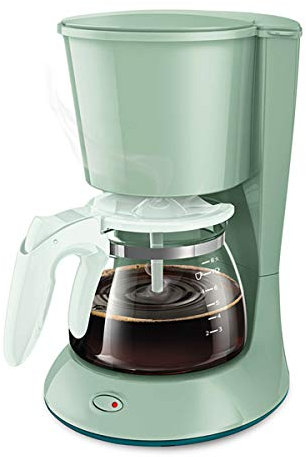 LTLWSH Máquina de café, 700W cafetera de Filtro, con Filtro Reutilizable y función de Mantener Caliente, Sistema antigoteo 0.6 litros y Libre de BPA,Verde