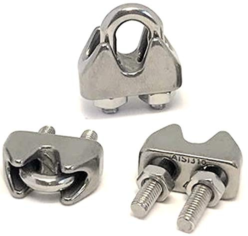 Edelstahl Drahtseilklemme 2 Stück 4mm ähnl. DIN 741 Edelstahl Bügelklemmen Seilklemme Klemme für Drahtseil V4A AISI 316 Tecklenborg, Kegel GmbH