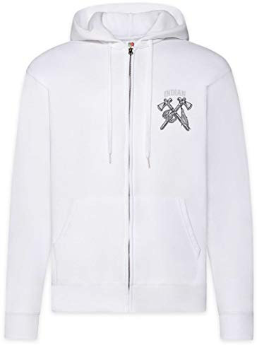 Urban Backwoods Indian Tomahawks Zip Hoodie Sweat à Capuche pour Homme Blanche Taille XL