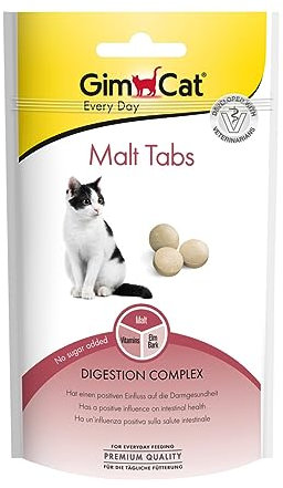 GimCat Malt Tabs - Funktionaler Katzensnack mit positivem Einfluss auf die Darmgesundheit - 1 Beutel (1 x 40 g)