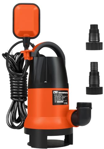 Sump Pump, Prostormer 1HP 3700GPH Submersible Clean/Dirty Water Pump with Automatic Float Switch for Pool, Pond,Garden, Flooded Cellar, Aquarium and Irrigation (Orange)