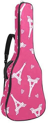 Gitarrentasche mit Reißverschluss, wasserdicht, weich, für Bassgitarre, Akustik- und klassische Folk-Gitarre, Pink