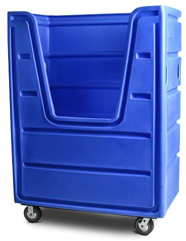 Meese 72P Bulk-Trux Commercial Laundry Linen Truck Cart | Polyethylene (HDPE) | 38 Bushels / 48 Cu. Ft. | Royal Blue