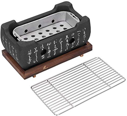 Tomotato Parrilla de Barbacoa Parrilla de Carbón para Barbacoa Ahumador Barbacoa Aleación de Aluminio Mini Cuadrado Japonés Ligero Portátil para Acampar Noche Comida Fiesta Patio