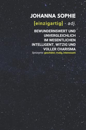 Johanna Sophie (einzigartig) bewundernswert: Notizbuch inkl. To Do Liste | Das perfekte Geschenk | personalisiert mit dem Namen Johanna Sophie | Geschenkidee | Geschenke | Name