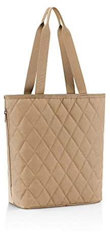 reisenthel classic shopper M rhombus ginger – Geräumige Shopping Bag und edle Handtasche in einem – Aus wasserabweisendem Material
