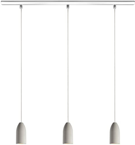 Buchenbusch urban design Pendelleuchte 3-flammig dimmbar Esstisch (33 Kabelfarben), Grau, Lampe Esszimmertisch inkl. LED, Energiesparend und Höhenverstellbar modern light edition