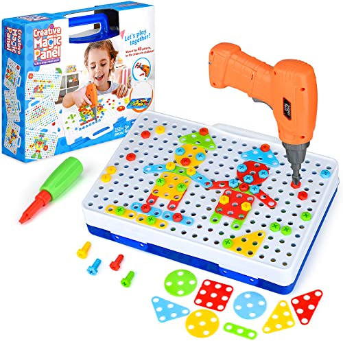 TI-TOO 3D Take Apart Toy for Kids Puzzle Constructions Toy for 3 4 5 Years Old Boys Creative Assembly DIY Construction Building Kit Drill Puzzle Play Set with Storage Box