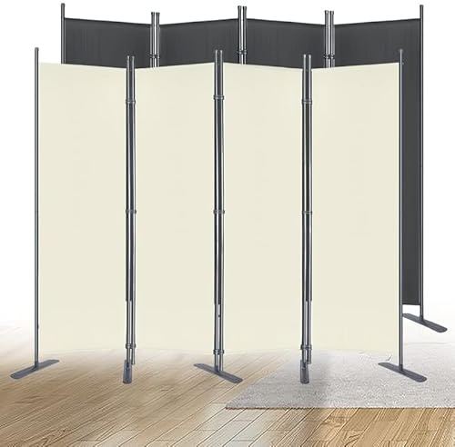 YUENFONG Paravent Sichtschutz Raumteiler 225cm x 180cm Sichtschutzwand Trennwand Outdoor Stellwand für Garten, Balkon, Büros (Beige)