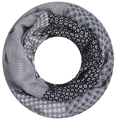 Majea Damen Loop Schal Schlauchschal Halstuch (880027) (schwarz 6)