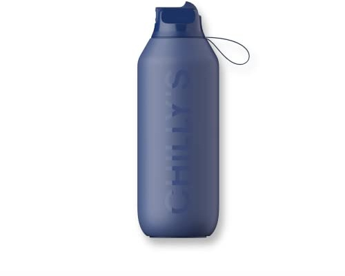 Generico Chilly Serie 2 Flip-Flasche Whale Blue 500 ml Edelstahl BPA-frei wiederverwendbar