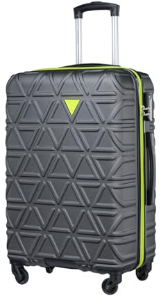 PUCCINI Koffer California Hartschalenkoffer Trolley Leicht Reisekoffer mit 4 Rollen M-L-XL (Grau, L)