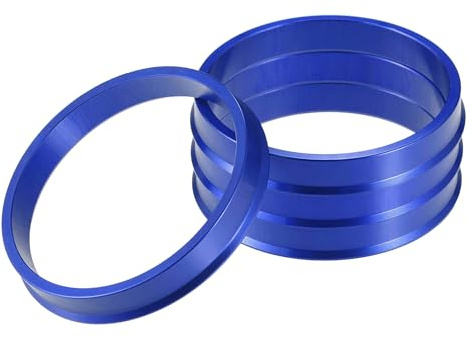 A ABSOPRO Anillos Centradores de Buje de Coche OD 66.1mm A ID 60.1mm Anillos Centradores de Buje Espaciador de Centro de Rueda de Aleación de Aluminio Azul (Juego de 4)