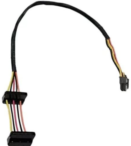 Câble adaptateur d'alimentation Mini 8 broches vers 2 x SATA pour Dell OptiPlex 3020 5040 7020 9020 - Carte mère ATX 8 broches vers double angle droit 15 broches SATA Disque dur HDD SSD Câble