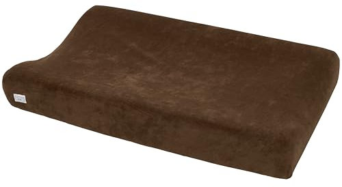 Meyco Baby Velvet Wickelauflagenbezug (moderne Wickelunterlage aus Samtstoff, 100% Baumwolle, weich, hautfreundlich, waschbar & trocknergeeignet, Größe: 50 x 70 cm), Chocolate