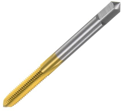 QUARKZMAN Metrisches Gewindebohrer M5 x 0,8 H2 100mm Extra lang Titanbeschichtet Hochgeschwindigkeitsstahl 6542 Gerade Nut Schraubengewinde Fräsmaschine Gewindeschneidwerkzeug