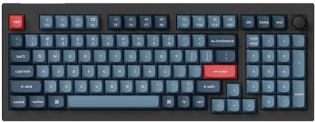 Keychron V5 Max Kabellose Mechanische Tastatur, US-ANSI 96% Layout, Nicht DE-ISO QWERTZ, 2,4 GHz/Bluetooth/USB-C, QMK/VIA, Hot-Swap, Gateron Jupiter Switches, RGB, Mac/Windows