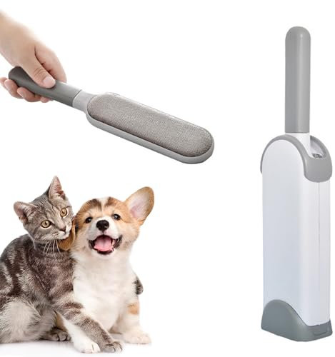 Brosse à vêtements pour poils d'animaux, grande brosse anti-peluches avec base autonettoyante, épilateur de poils d'animaux, brosse anti-peluches sur les vêtements, canapé, meubles, literie