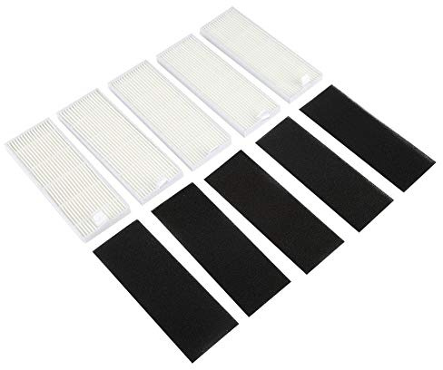 Filtro HEPA de 5 Esponjas, Adecuado para Robot Aspirador Ecovas A4s A6 A4 A40 A8/ DN621 X620, Elimina Polvo, Partículas, Alérgenos, Instalación Rápida, Reemplaza Mensualmente