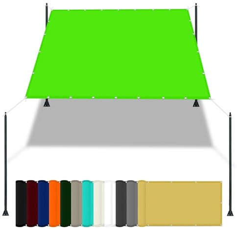 Telo di Ricambio per Ombrellone 3 x 3.8 m Impermeabile Vela da Giardino Tenda Oxford con Protezione UV e Resistenza Agli Perfette per Giardino Terrazza e Balcone, Verde Tenero